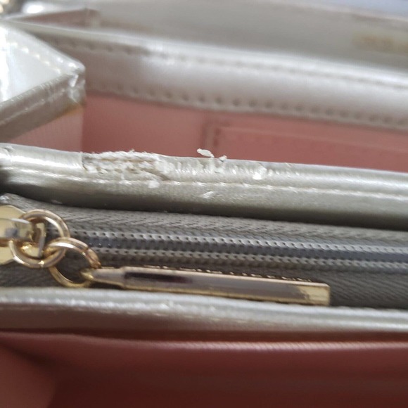 Cecil McBee Wallet Gray Floral Large Long Card Bill Holder Clutch Zip Around - Picture 9 of 11